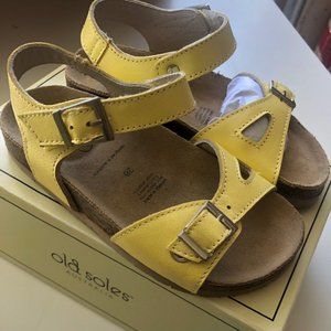 Old Soles Lemon Metallic Leather Sandals